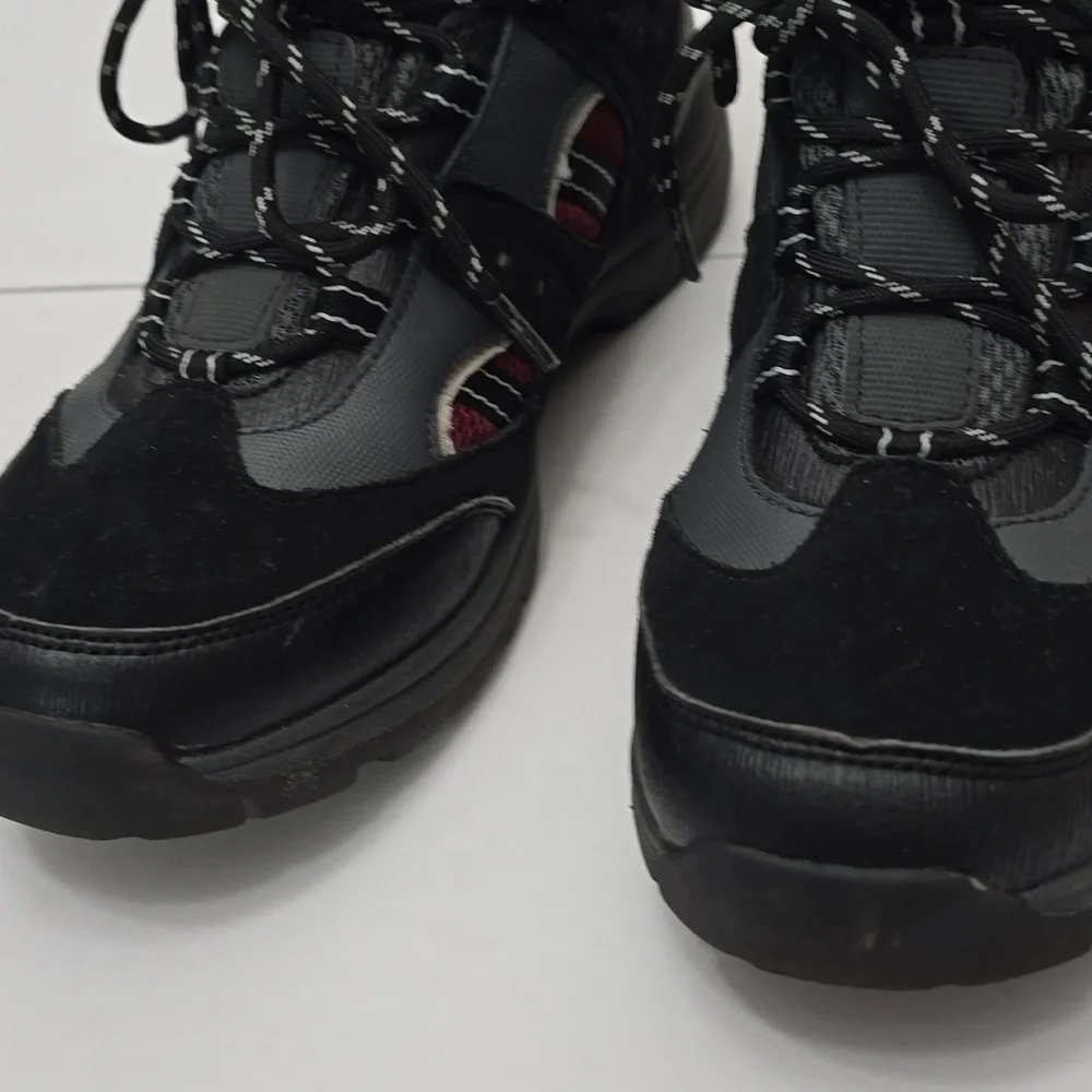Lands' End Men's Hiking Boots Gray Black Red Size 8.5 D